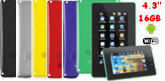 4.3" Android 2.2 OS WiFi Tablet PC CPU 800Mhz+MicroSD 16GB